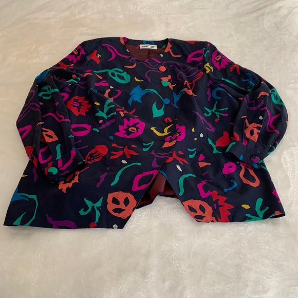 Myong Lim Multi Colored Asymmetrical Blazer Size XL to 1X*** - Picture 1 of 16